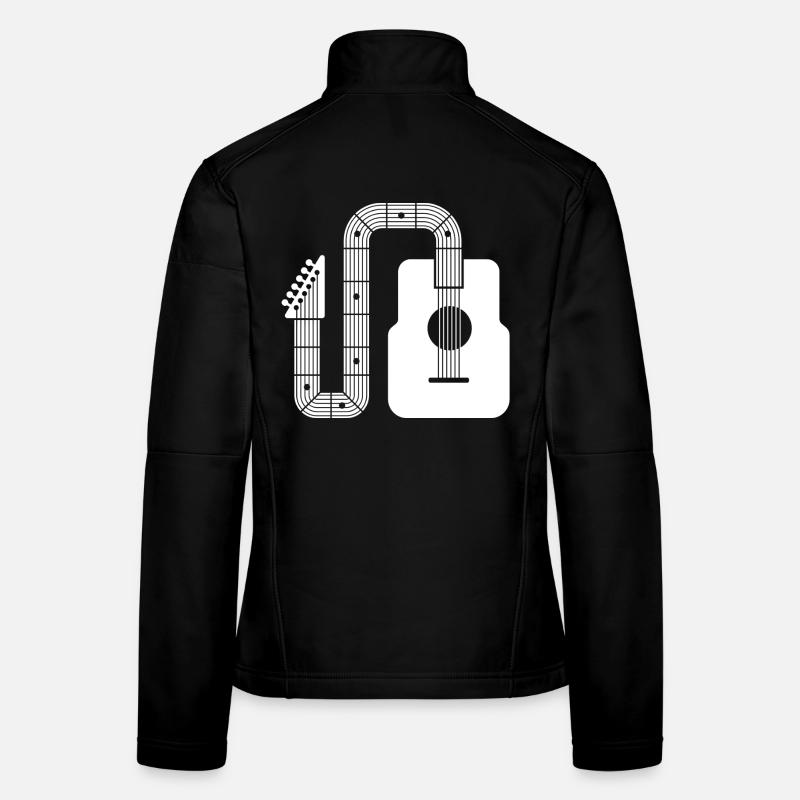 Minimalist Abstract Shape Acoustic Guitar Women's Softshell Jacket