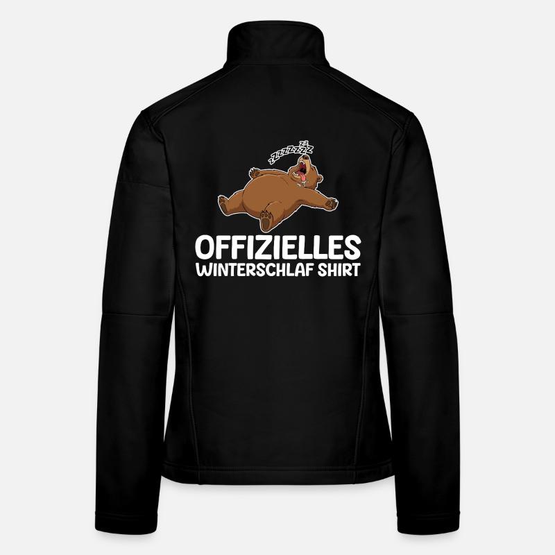 Hibernation Mode Bear Funny Late Riser Women's Softshell Jacket