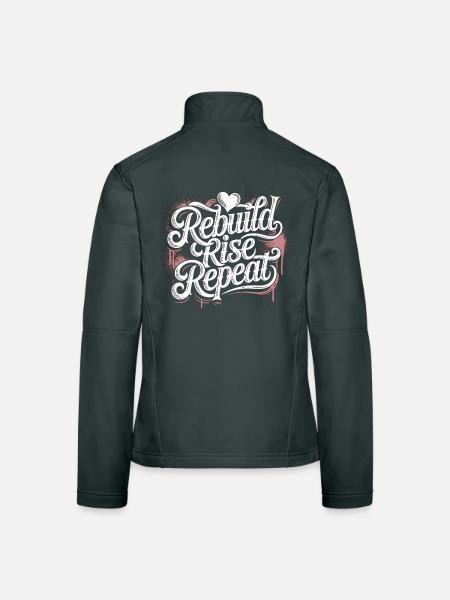 Perseverance Motivation T-Shirt – Power & Focus - Women's Softshell Jacket - black - Back