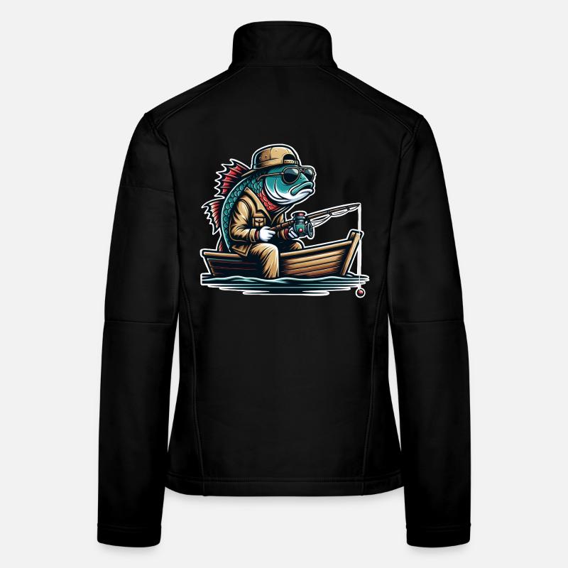 Fishing Anglers - Women's Softshell Jacket - black