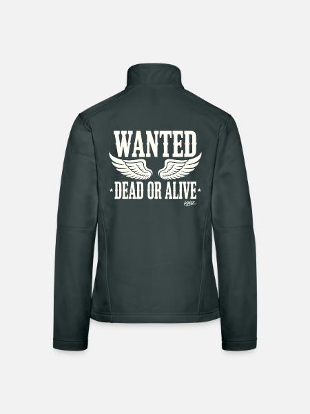 Wanted Dead or Alive with wings - Women's Softshell Jacket - black - Back