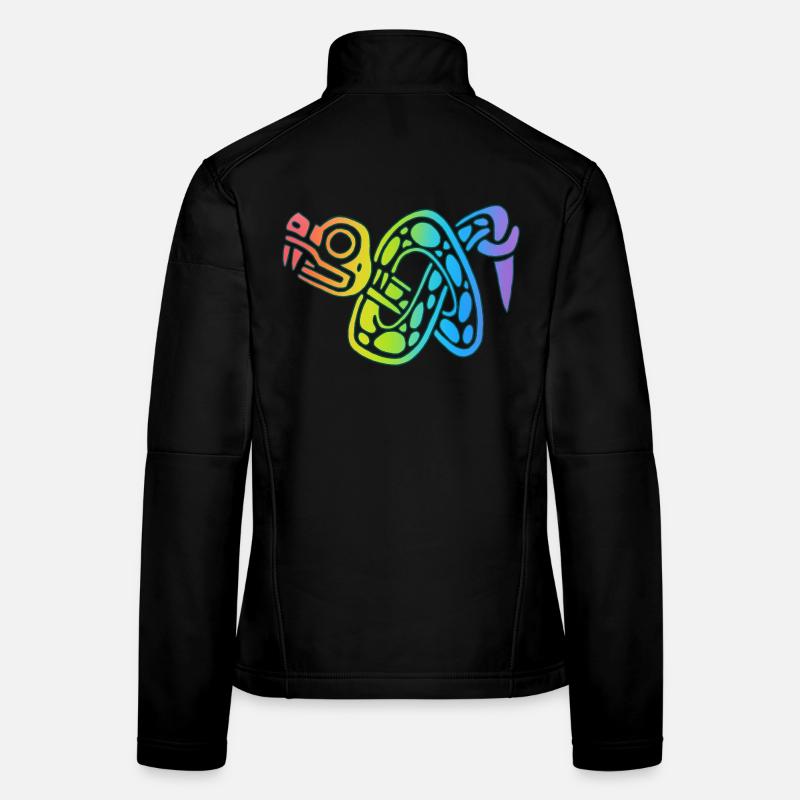 Mehrfarbiger Schlangenknoten Frauen Softshelljacke
