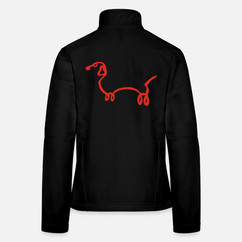 Minimalistischer Roter Wursthund Frauen Softshelljacke
