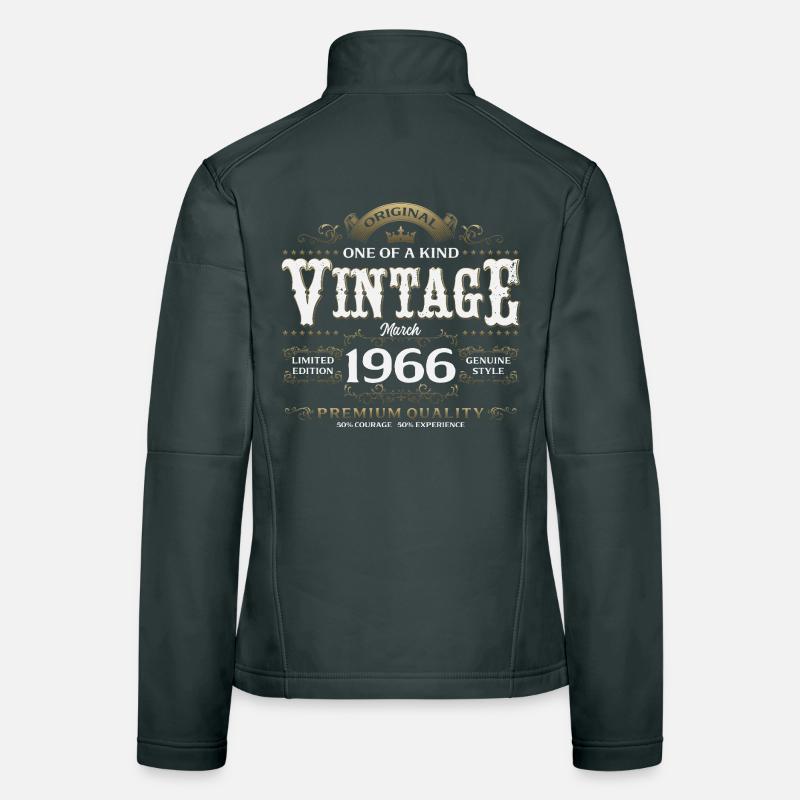 60th Birthday Gift Husband Vintage March 1966 Women's Softshell Jacket