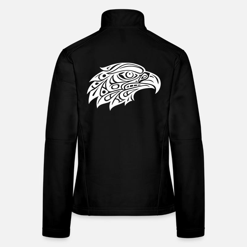 Tribal Adlerkopf Kunst - Frauen Softshelljacke - Schwarz