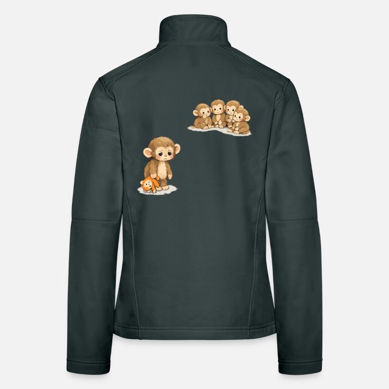 Baby Monkey Punch - Viral Sad Monkey Frauen Softshelljacke