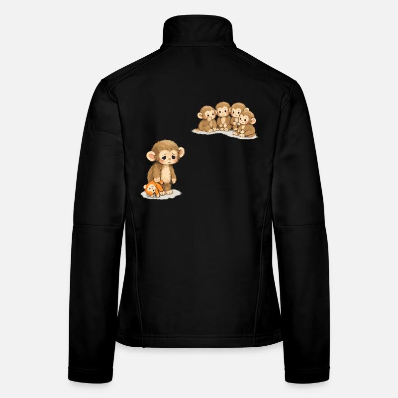 Baby Monkey Punch - Viral Sad Monkey - Frauen Softshelljacke - Schwarz