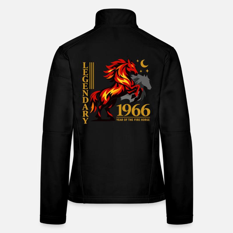1966 Fire Horse Retro 60 år Myte Gave - Softshell-jakke for kvinner - svart