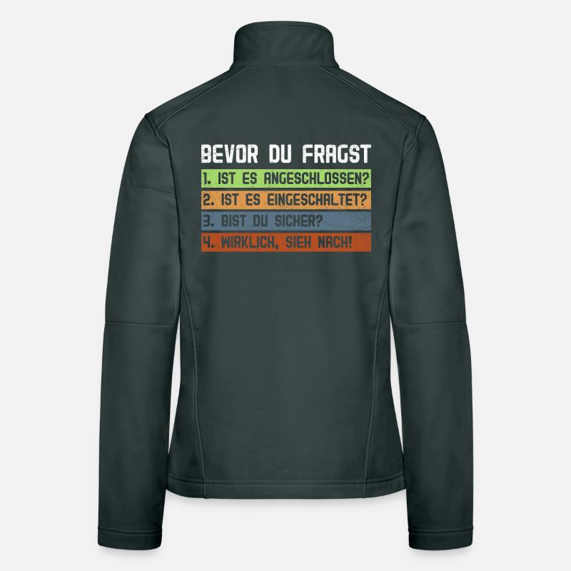 Ordinateur AVANT DE DEMANDER 1.IS ÇA S’EST CONNECTÉ ? Veste en tissu softshell Femme