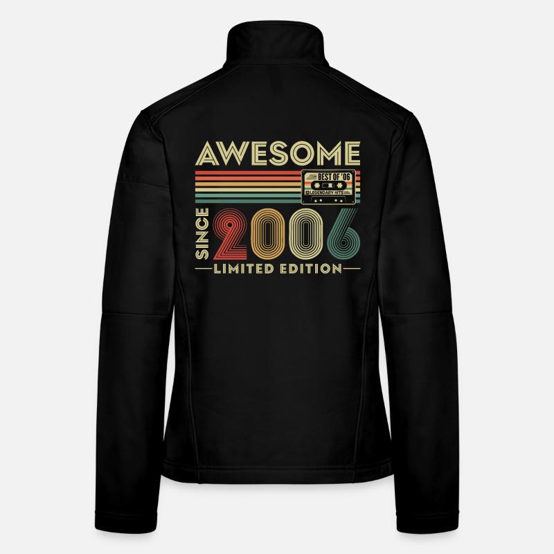 Cadeau du 20e anniversaire 2006 Vintage Retro Veste en tissu softshell Femme