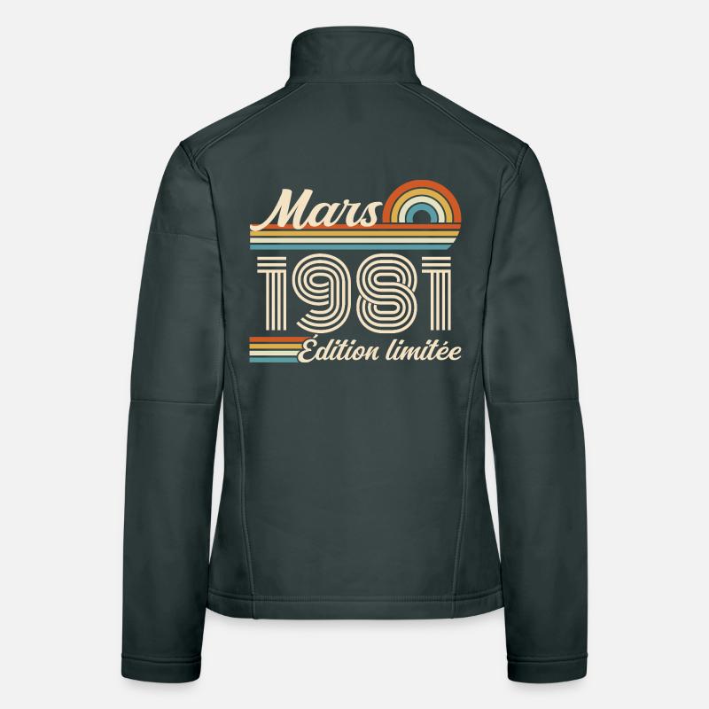 45th Birthday Gift - Born in March 1981 Women's Softshell Jacket