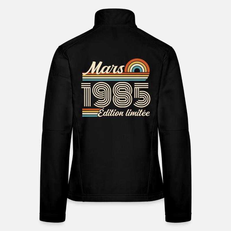 41e Cadeau d’anniversaire - Né en mars 1985 Veste en tissu softshell Femme