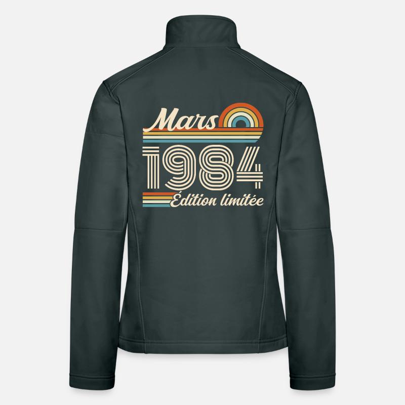 42e Cadeau d’anniversaire - Né en mars 1984 Veste en tissu softshell Femme