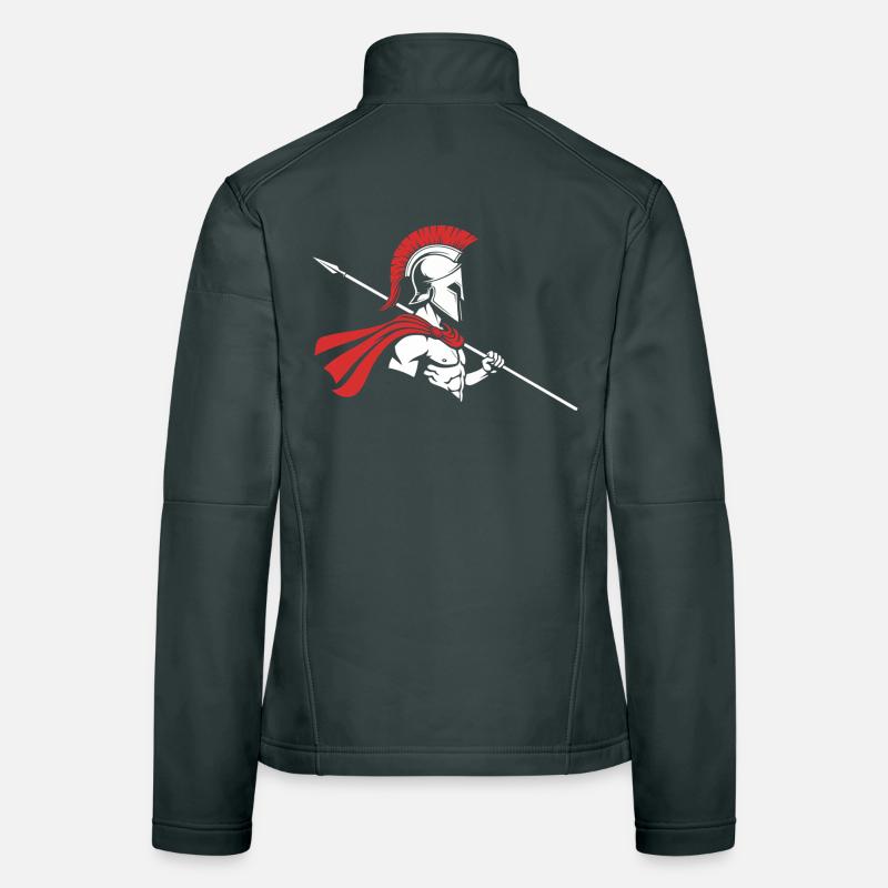 Spartan Profile Spear Logo Maskottchen Krieger Frauen Softshelljacke