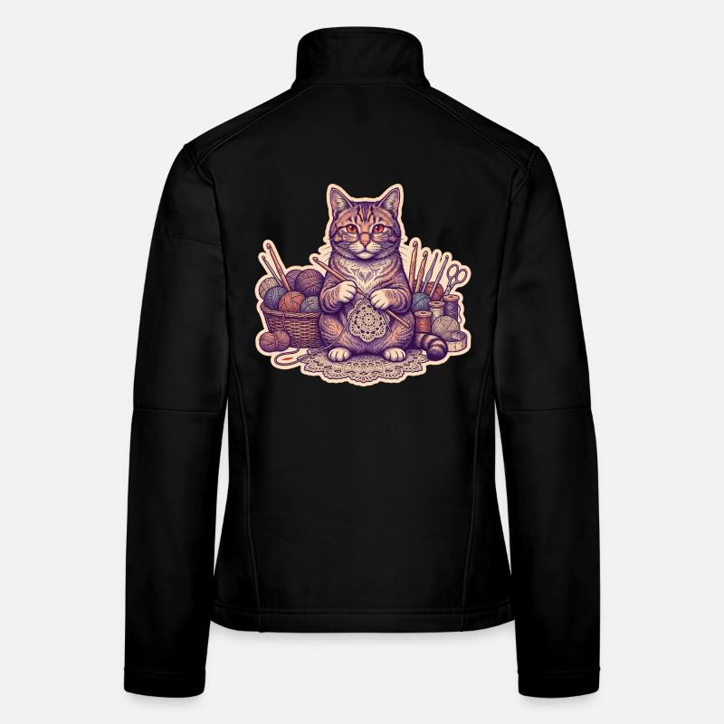 Häkel Katze Kätzchen Strickt Frauen Softshelljacke