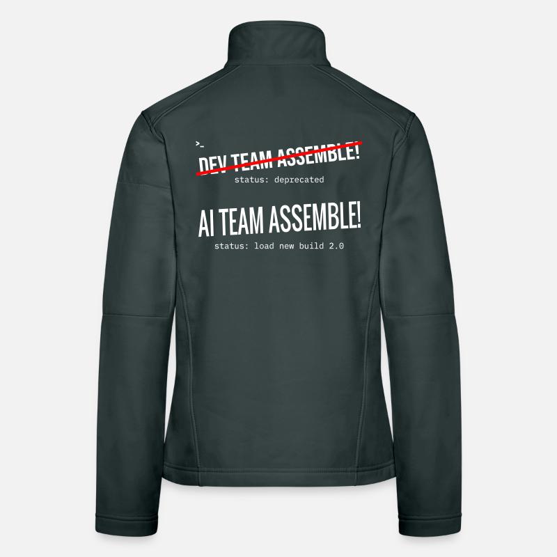 Assemblage de l’équipe IA – Typographie Veste en tissu softshell Femme