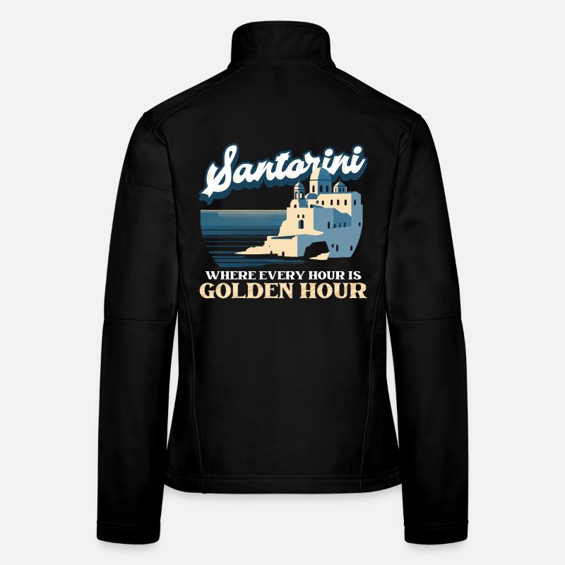 Santorin où chaque heure est l’heure dorée Veste en tissu softshell Femme