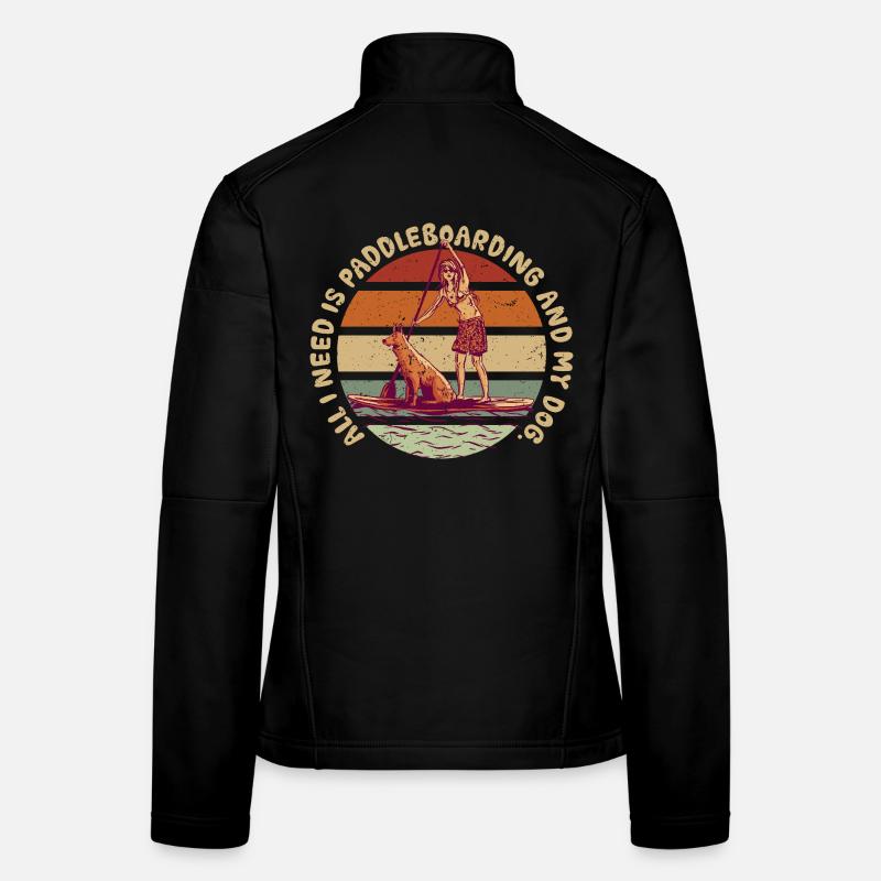 Stand Up Paddle Paddleboarding And My Dog Women's Softshell Jacket