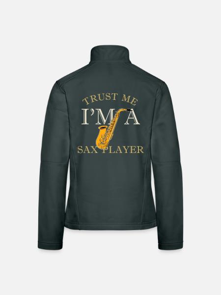 Trust Me I am A Sax Player Shirt I Saxophone Shirt - Frauen Softshelljacke - Schwarz - Hinten