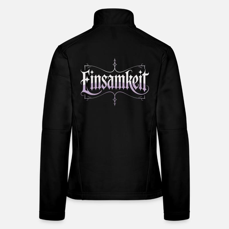 Gothic Schriftzug T-Shirt – Einsamkeit Dark Style Frauen Softshelljacke