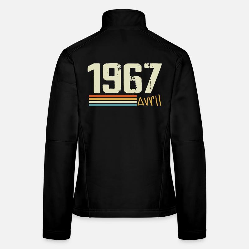 Né en avril 1967 Veste en tissu softshell Femme