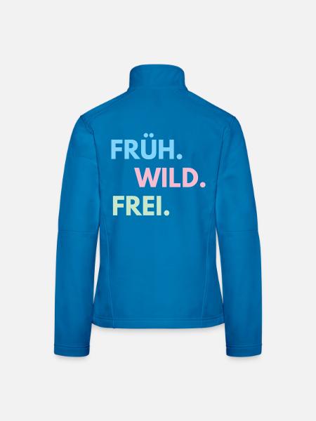 Früh Wild Frei – Frühlingsfest Festival Outfit - Frauen Softshelljacke - Schwarz - Hinten