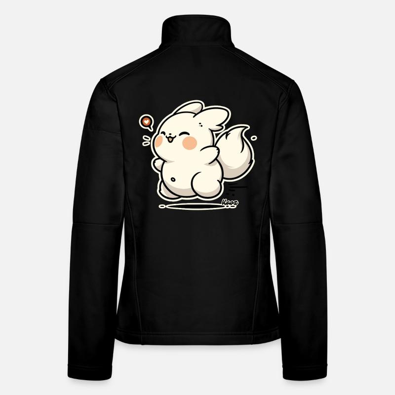Kawaii Happy Bunny Aufkleber Frauen Softshelljacke