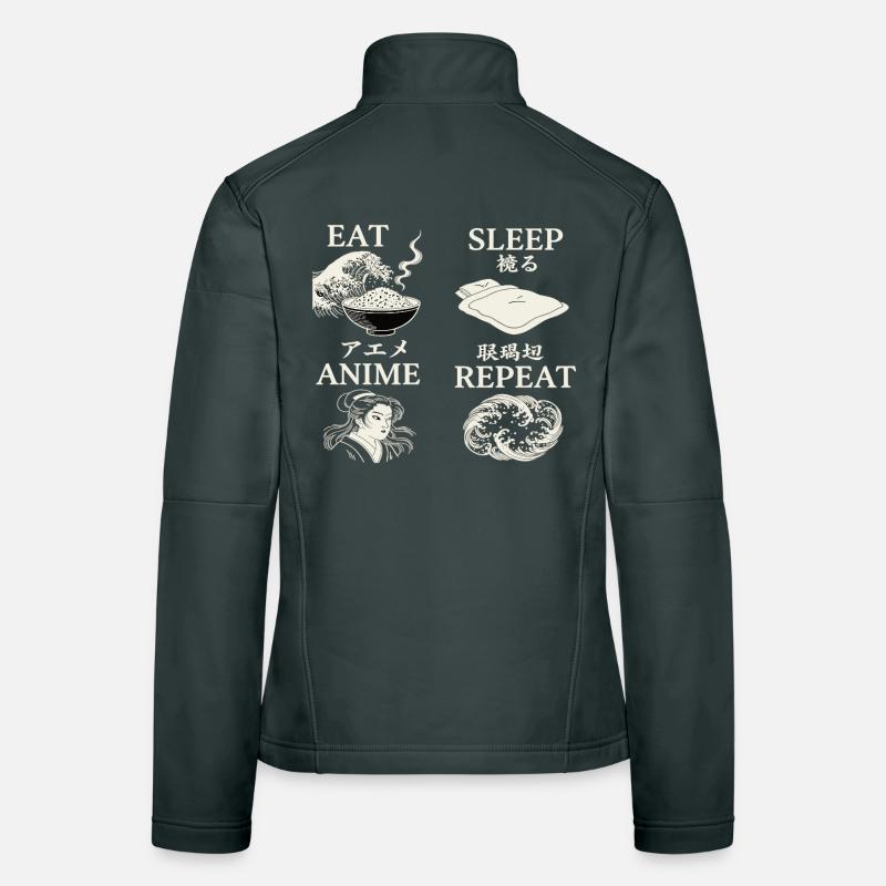 MANGER DORMIR ANIME RÉPÉTER Veste en tissu softshell Femme