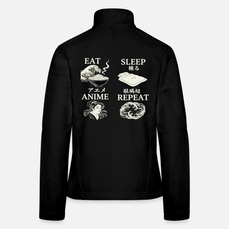 Eat Sleep Anime Repeat Frauen Softshelljacke