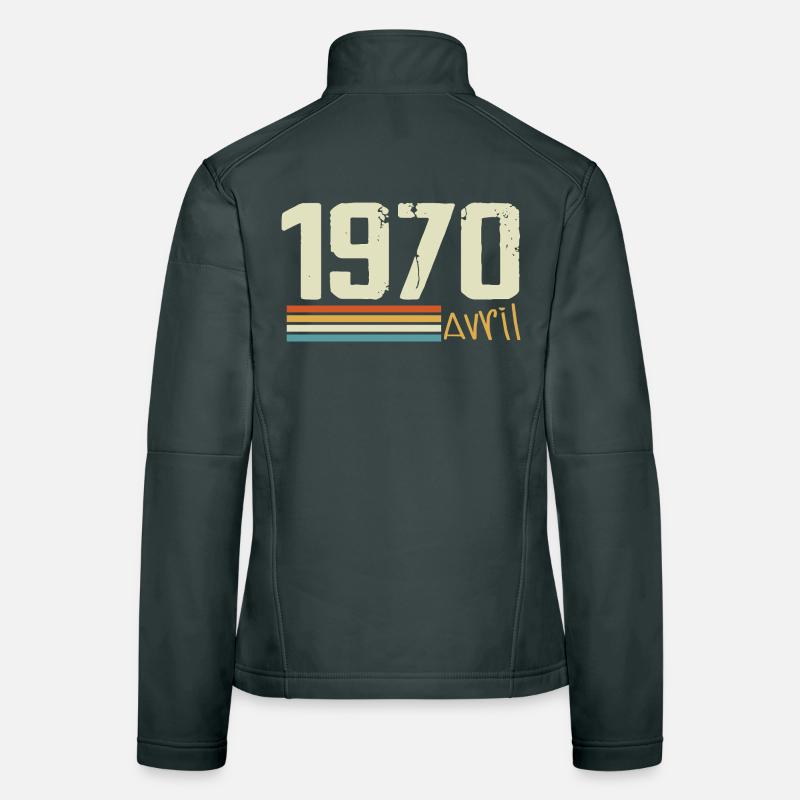 Né en avril 1970 Veste en tissu softshell Femme