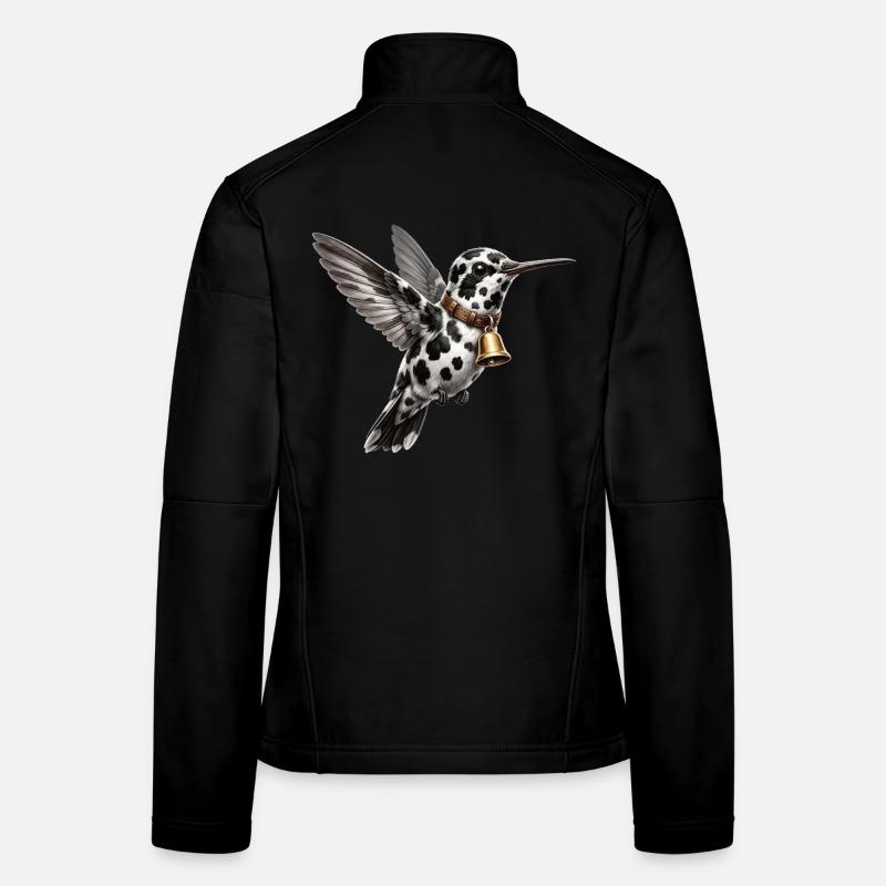 Funny Mixed Hummingbird Cow Pattern Women's Softshell Jacket