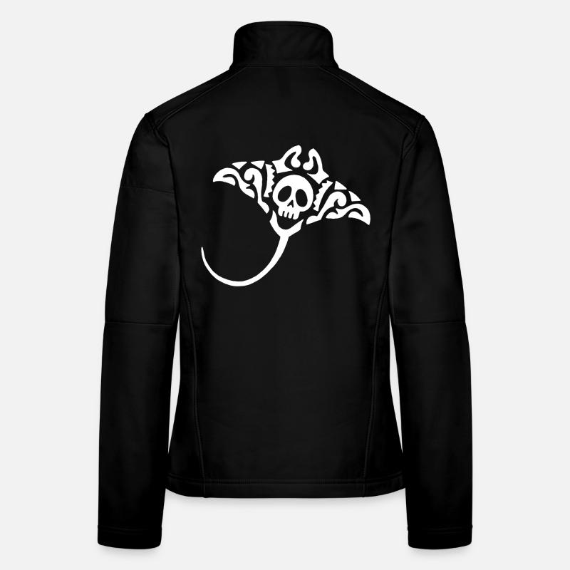 Raie Manta et crâne (blanc) Veste en tissu softshell Femme
