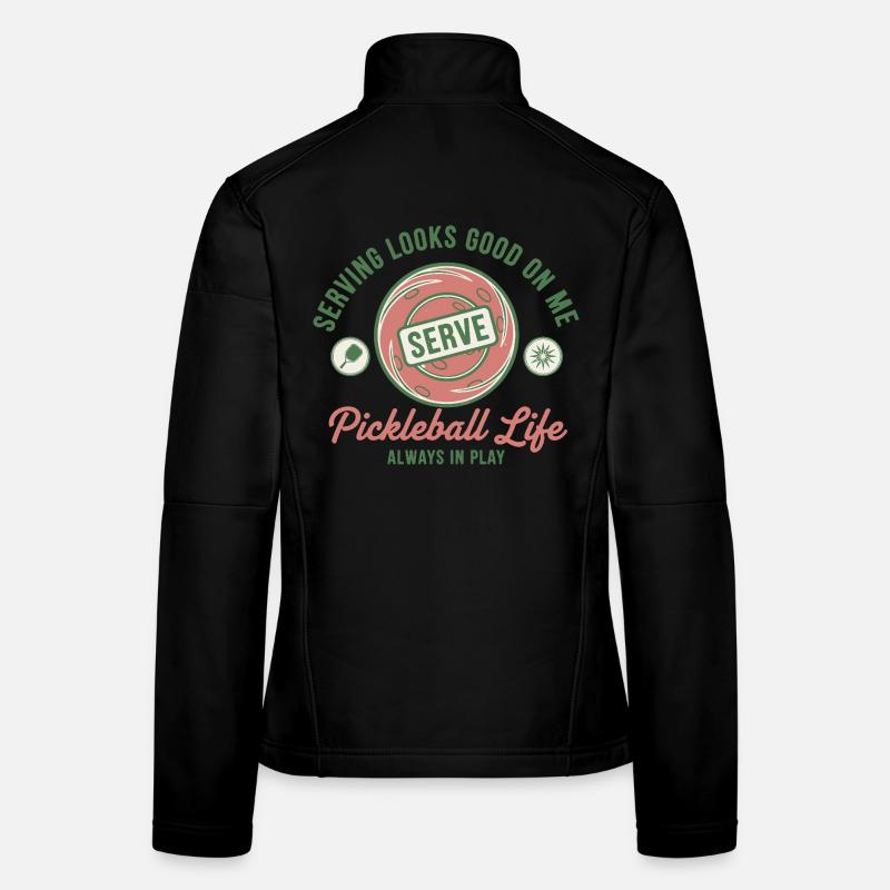 Pickleball Funny Player Love Pickleball Court Women's Softshell Jacket