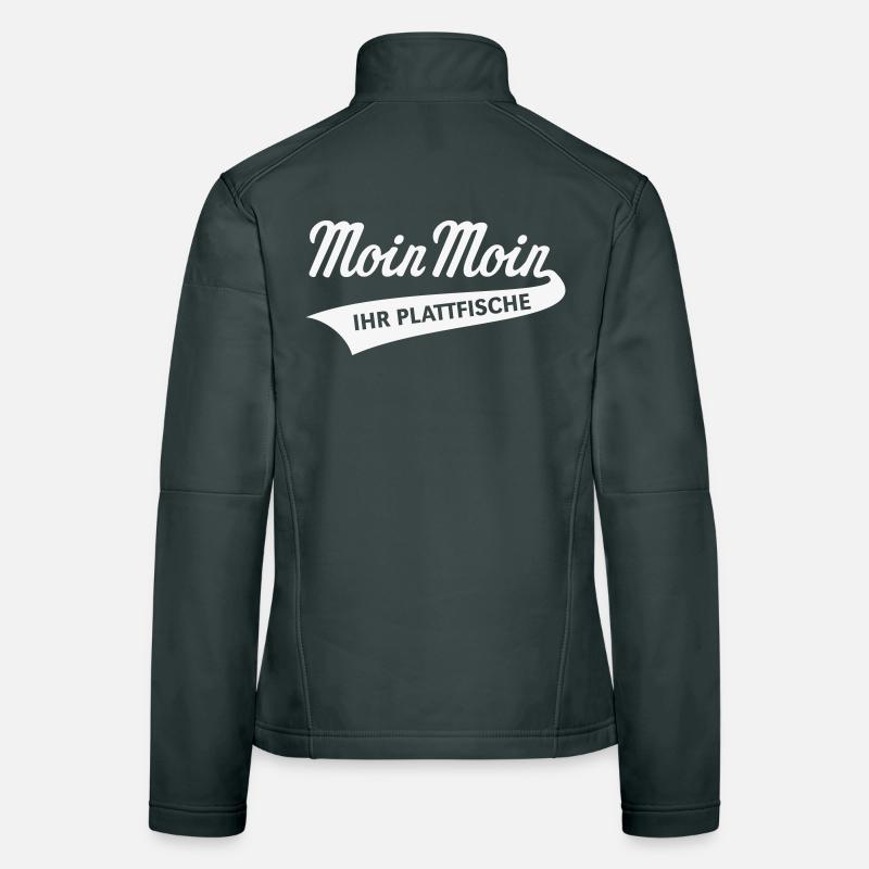 Moin Moin – Ihr Plattfische (Plattdeutsch / White) Frauen Softshelljacke