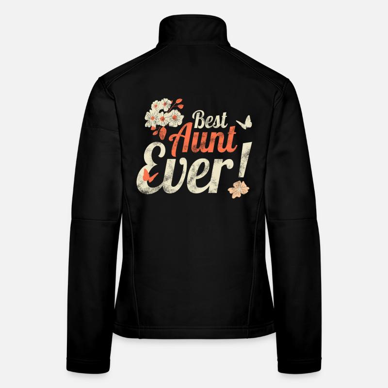 Aunt Design Best Aunt Ever Vintage Gift - Women's Softshell Jacket - black