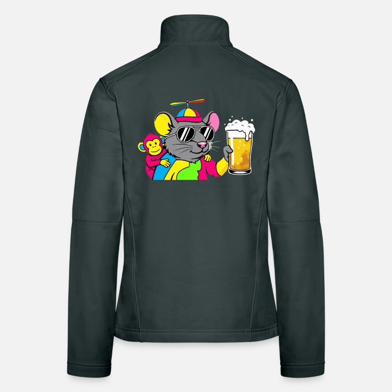 Party Mouse with Beer Women's Softshell Jacket