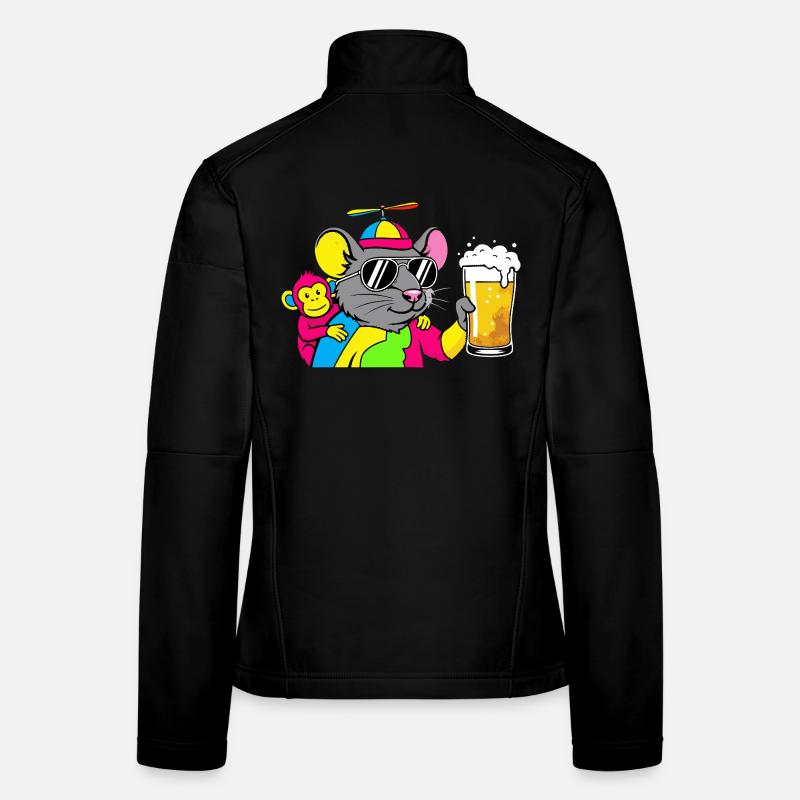 Party Mouse with Beer Women's Softshell Jacket