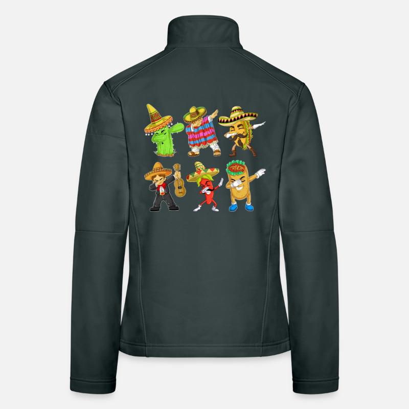 Cinco De Mayo Dabbing Characters Shirt Women's Softshell Jacket