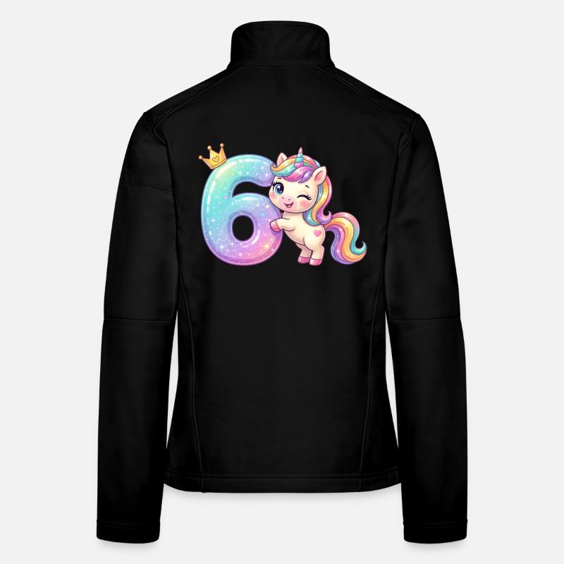 Ich bin 6 Kawaii Einhorn Mädchen Geburtstag Frauen Softshelljacke