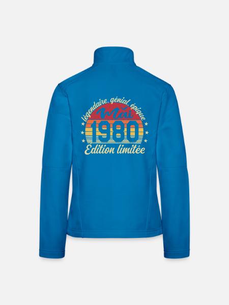 les légendes sont nées mai 1980 - Veste en tissu softshell Femme - noir - Dos