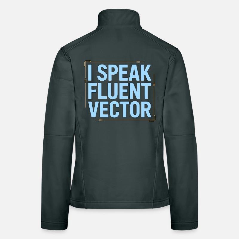 Designer de logos : je parle couramment graphiste vectoriel Veste en tissu softshell Femme