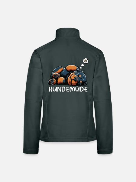 Hundemüde Rottweiler Rottweilerbesitzer Rottie - Frauen Softshelljacke - Schwarz - Hinten
