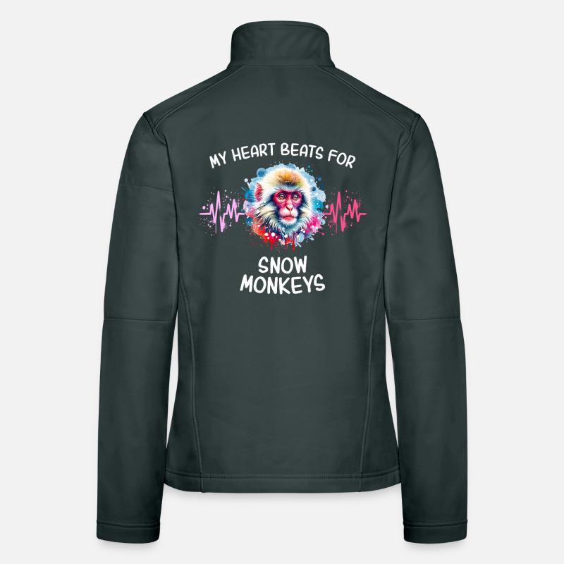 Snow Monkey Heart Line Women's Softshell Jacket