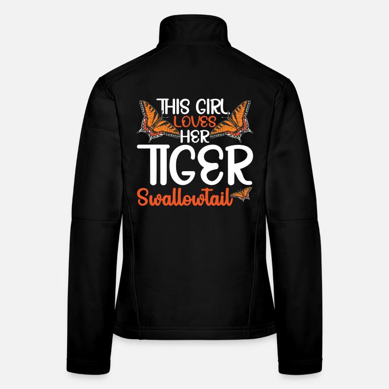Tigre Queue d’hirondelle Amateur Papillon Insecte Tigre Veste en tissu softshell Femme