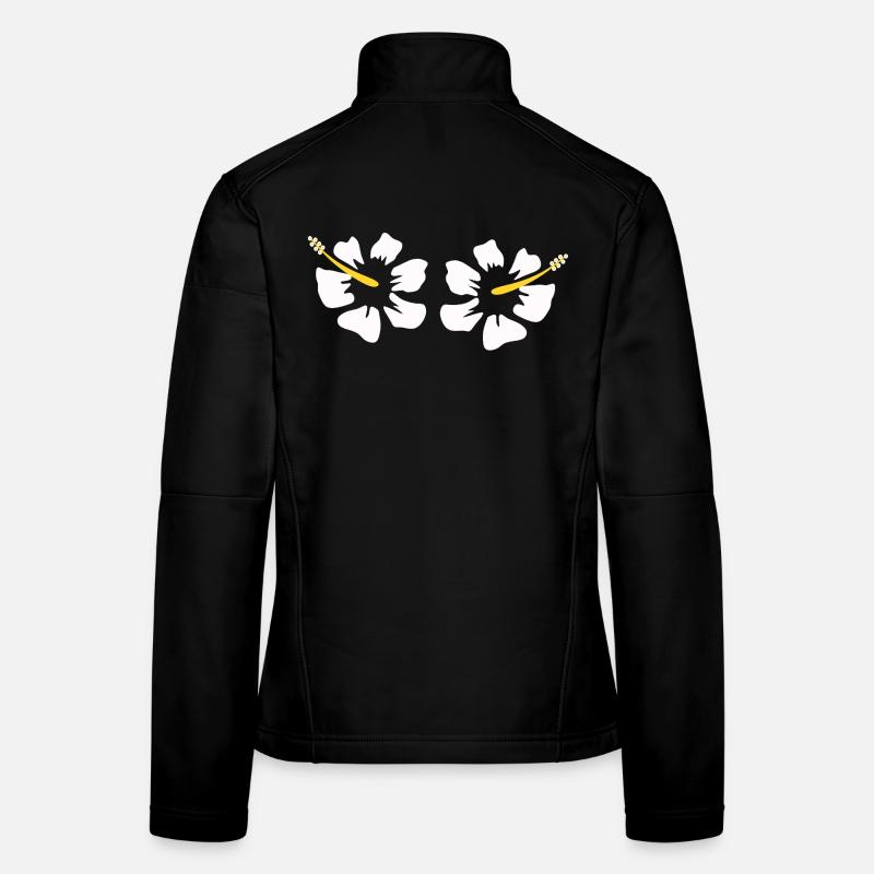 Cadeau de Noël de fleurs d’hibiscus hawaïen, fleurs d’hibiscus Veste en tissu softshell Femme