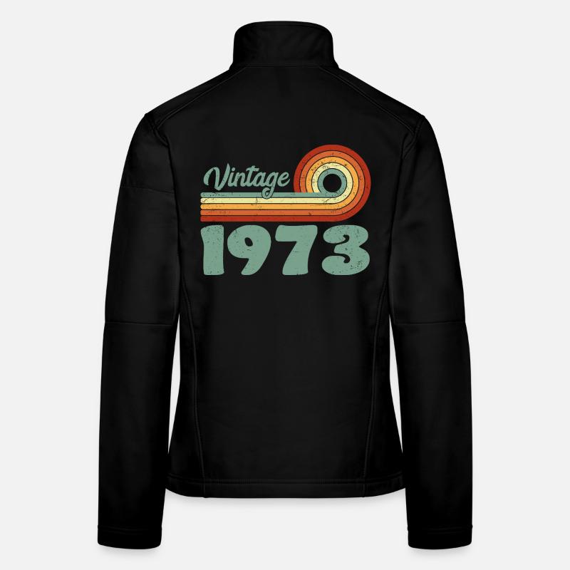 Vintage 1973 Retro Mountain Geburtstag 1973 Frauen Softshelljacke