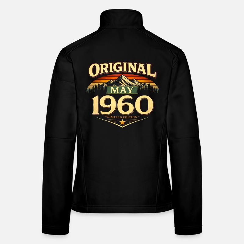 Cadeau du 66e anniversaire Original mai 1960 Veste en tissu softshell Femme