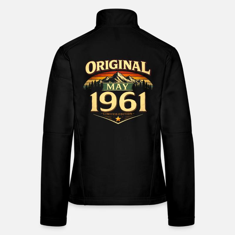Cadeau du 65e anniversaire Original mai 1961 Veste en tissu softshell Femme