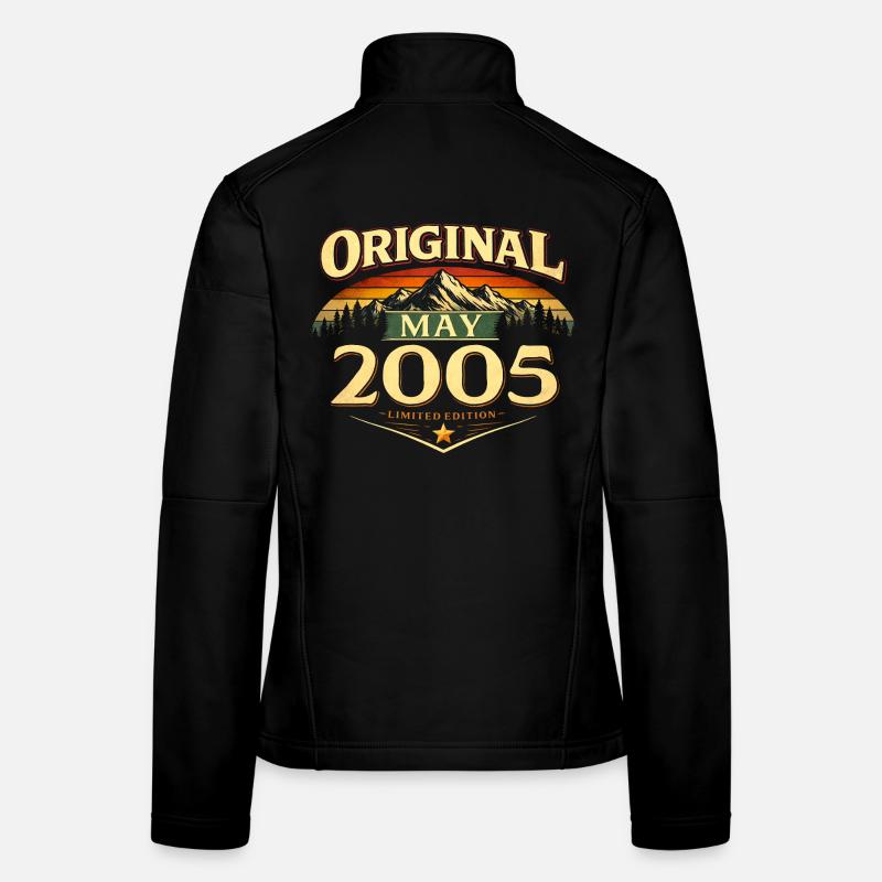 Cadeau du 21e anniversaire Original mai 2005 Veste en tissu softshell Femme