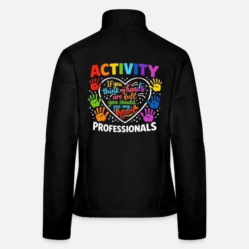 Activity Professionals Herz Bunte Handabdrücke Des Frauen Softshelljacke